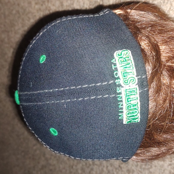 Zephyr NHL Minnesota North Stars Embroidered Fitted Blk Green Hat Cap Small - Picture 7 of 11